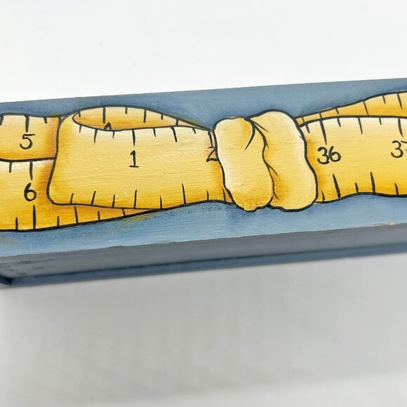 Hand painted decorative wooden box sewing notions and buttons One of a kind! - Picture 5 of 10